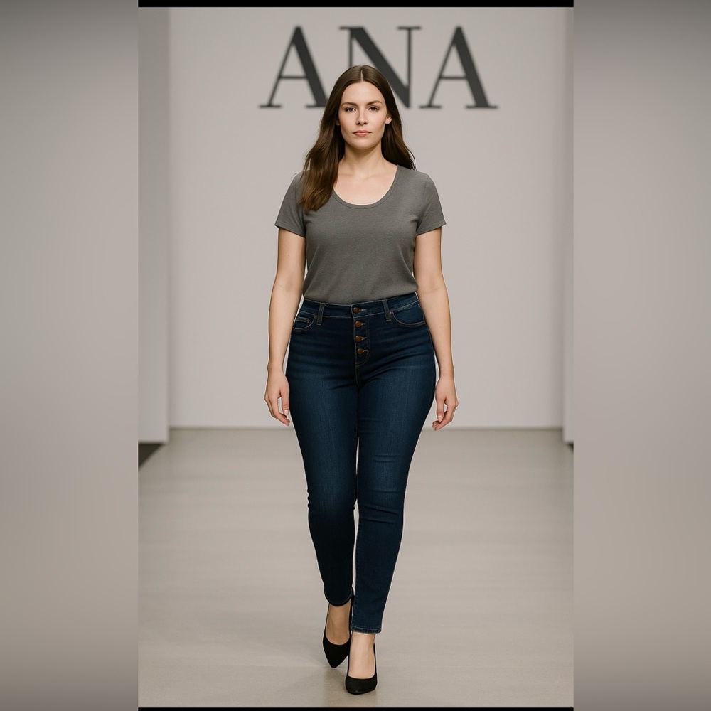 a.n.a Women's High Rise Jeans in Deep Blue
